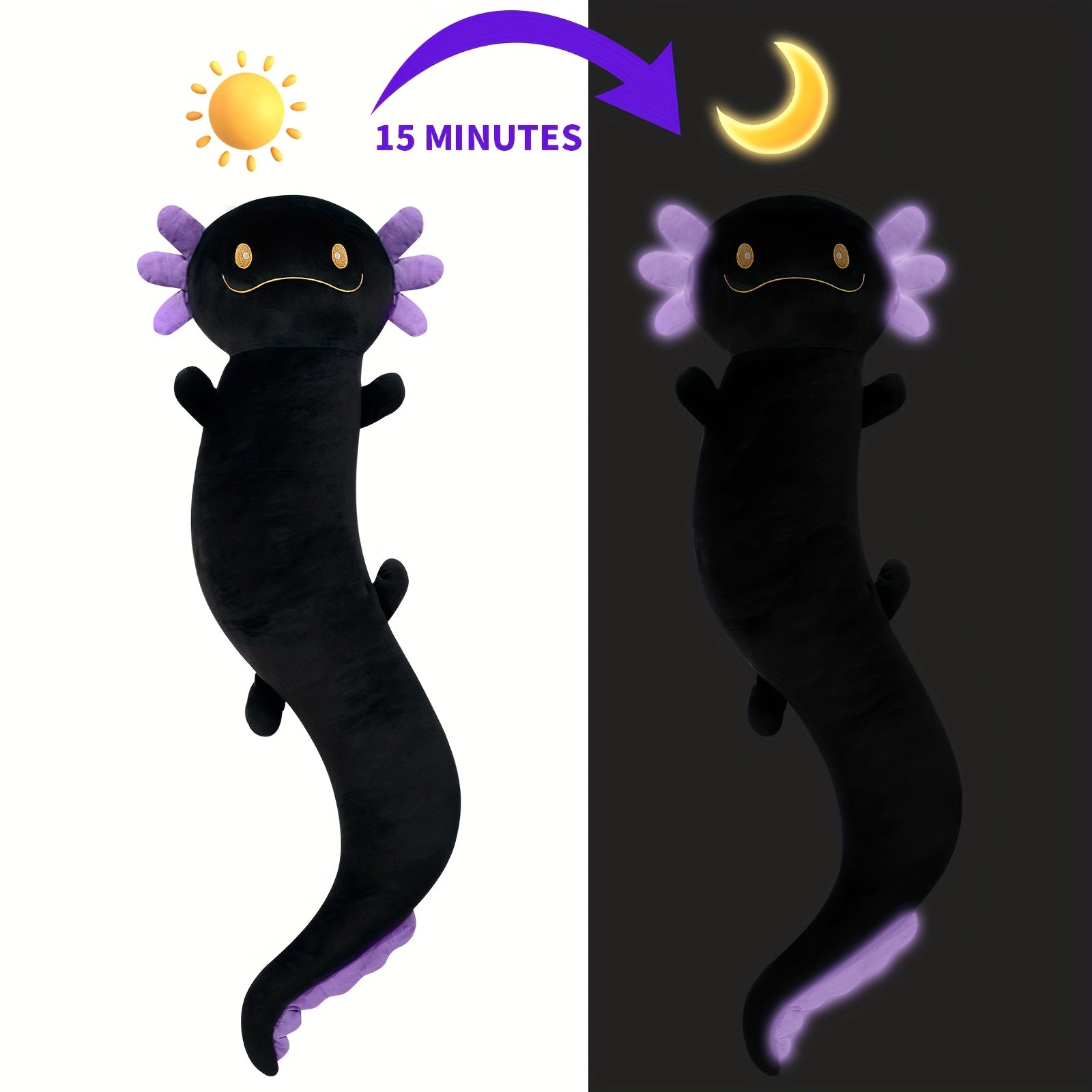 HoneyVale Giant Glow-in-the-Dark Axolotl Plush