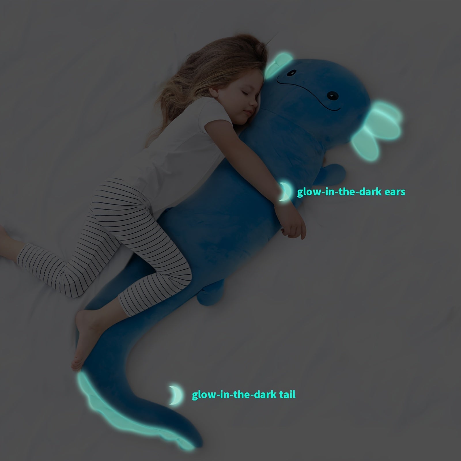 HoneyVale Giant Glow-in-the-Dark Axolotl Plush