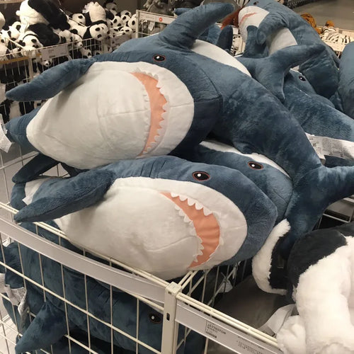 HoneyVale giant shark plush - weighted giant stuffed animal shown in lifestyle view #1