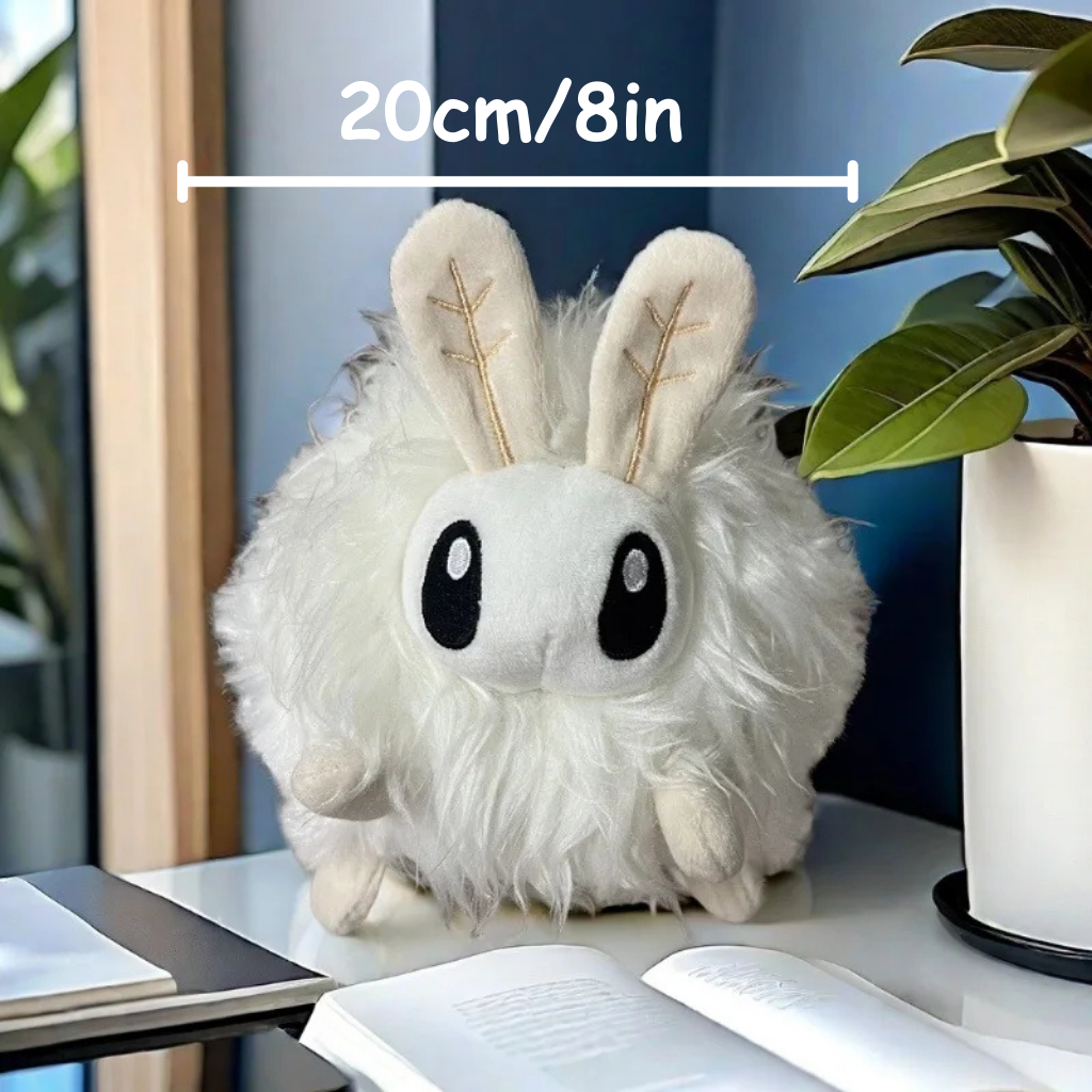 cute fuzzy white poodle moth plush toy